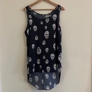 NWT Sunny Girl skeleton head tank top size XL